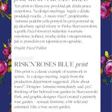 RISK’N’ROSES BLUE – kwiatowy print z różami na granatowym tle, projekt Paweł Palikot