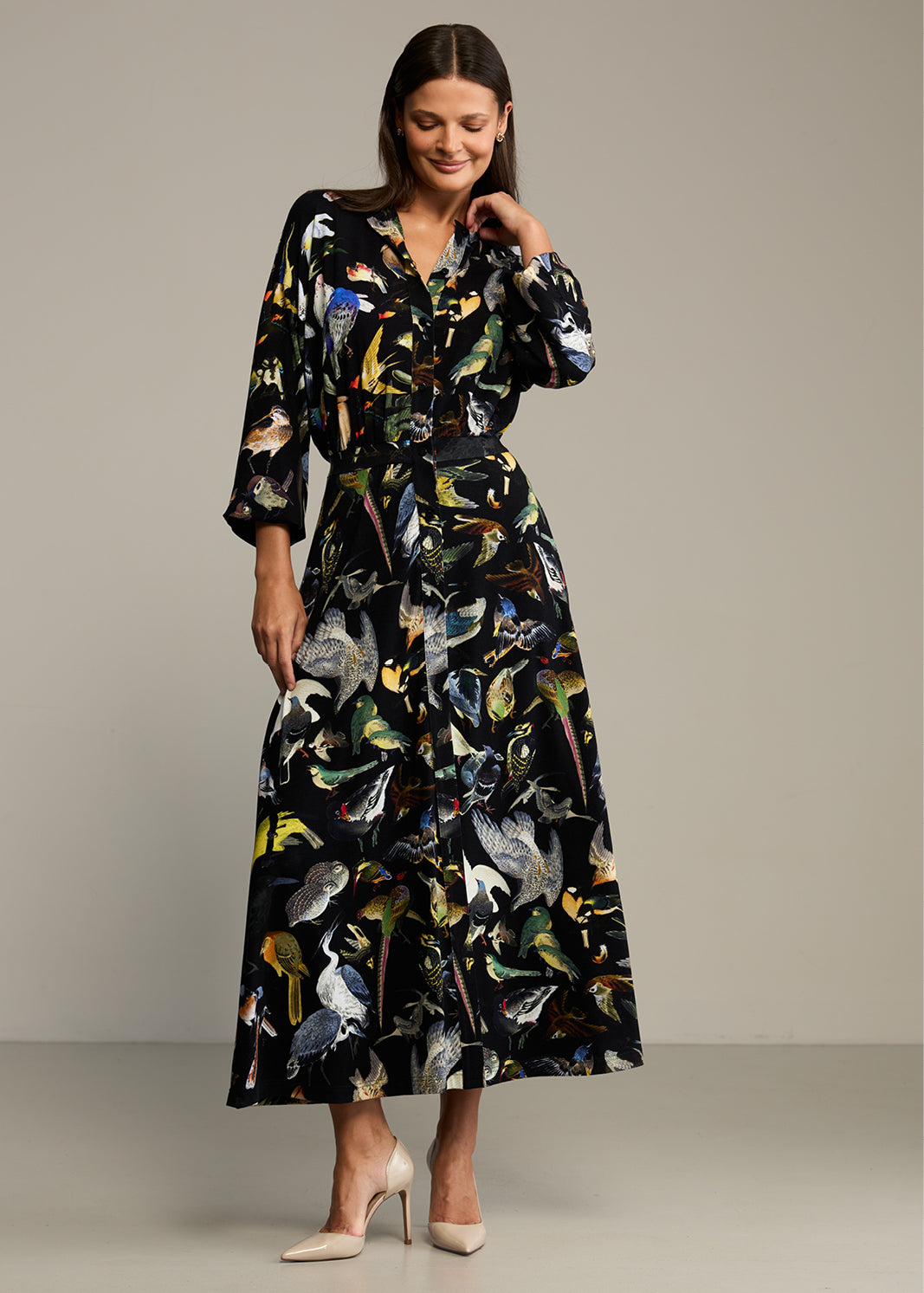 Dress SIMPLY ME birds of Warsaw print