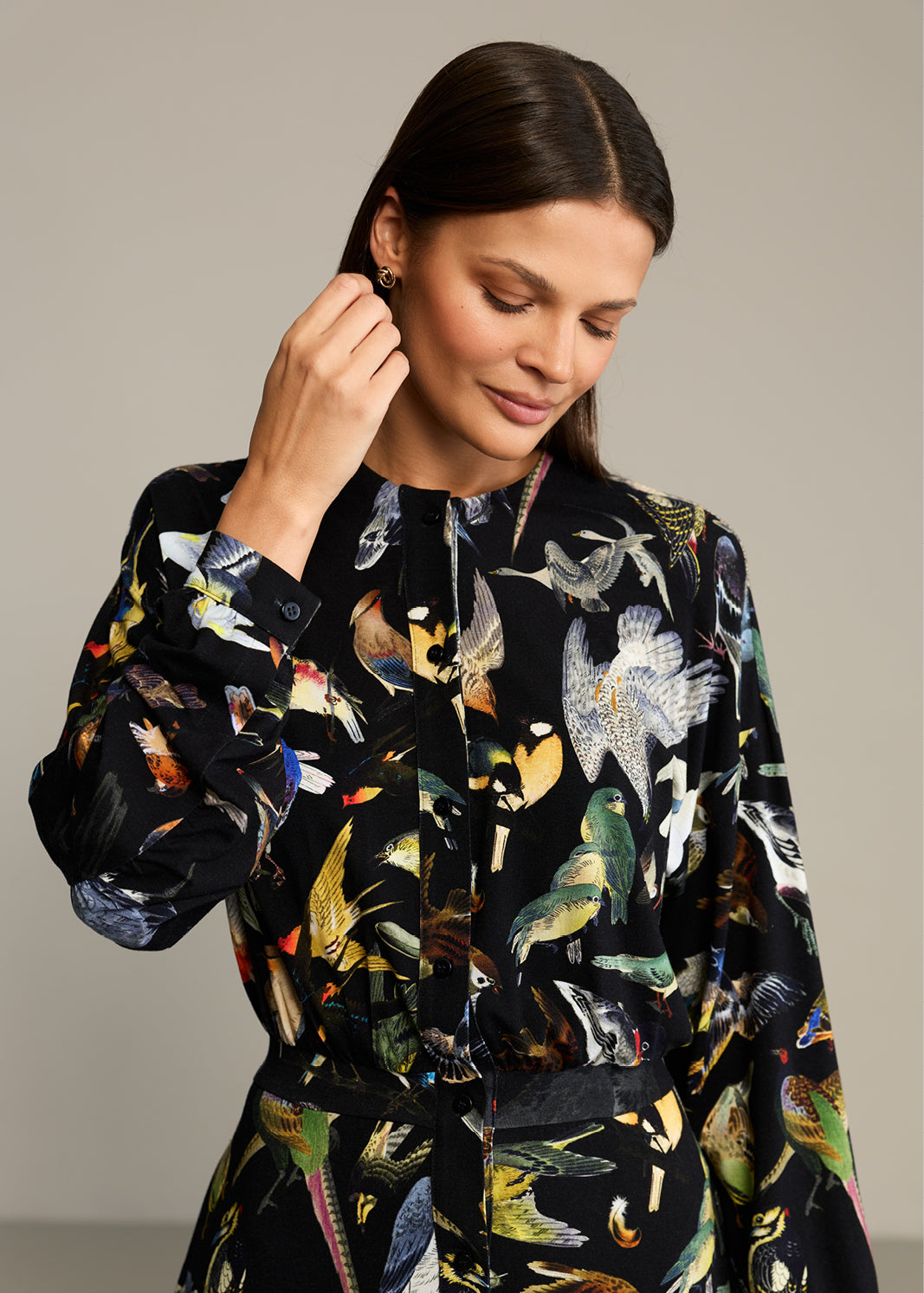 Dress SIMPLY ME birds of Warsaw print
