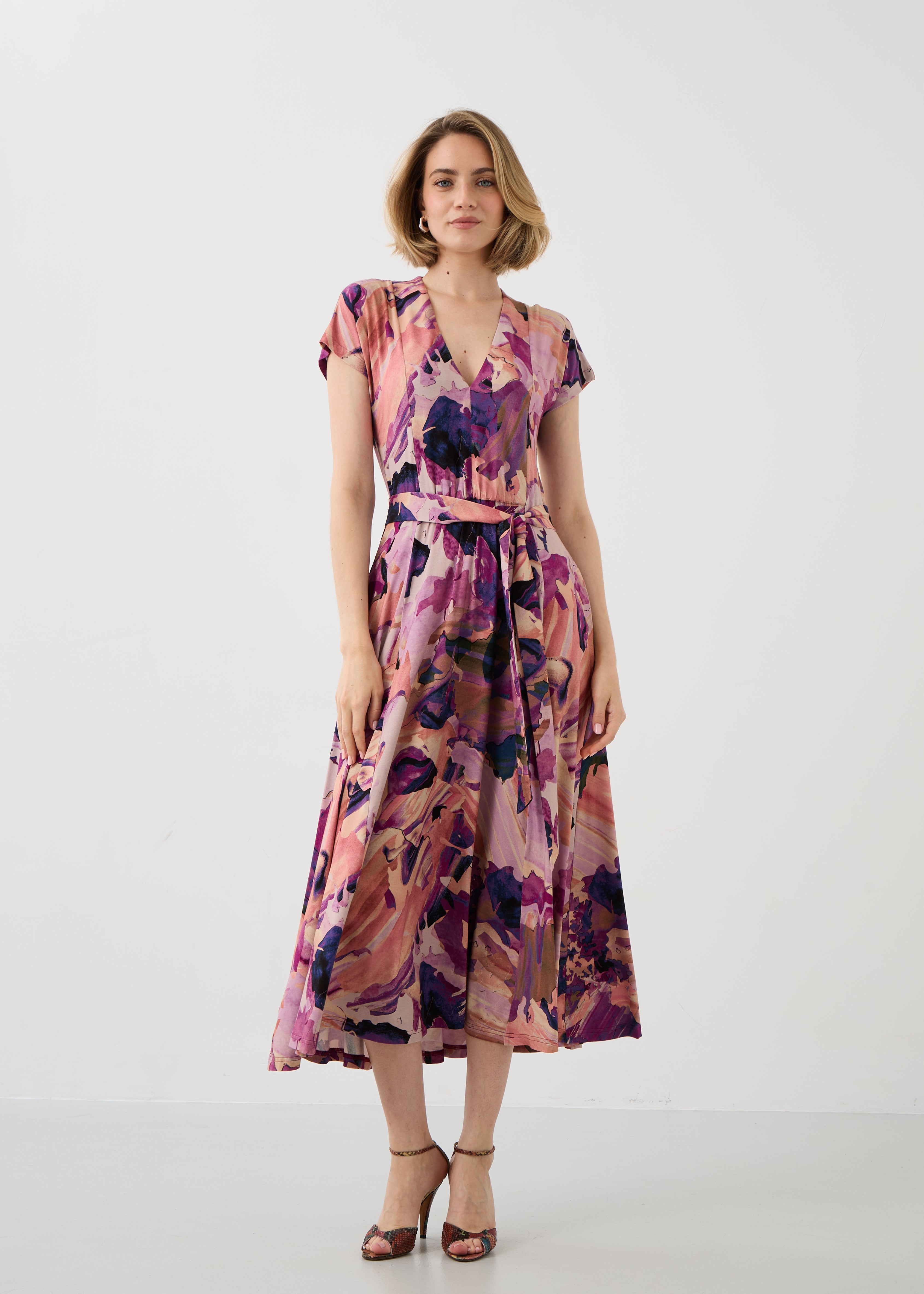Dress TUSCANY Dreamworld pink & mauve print