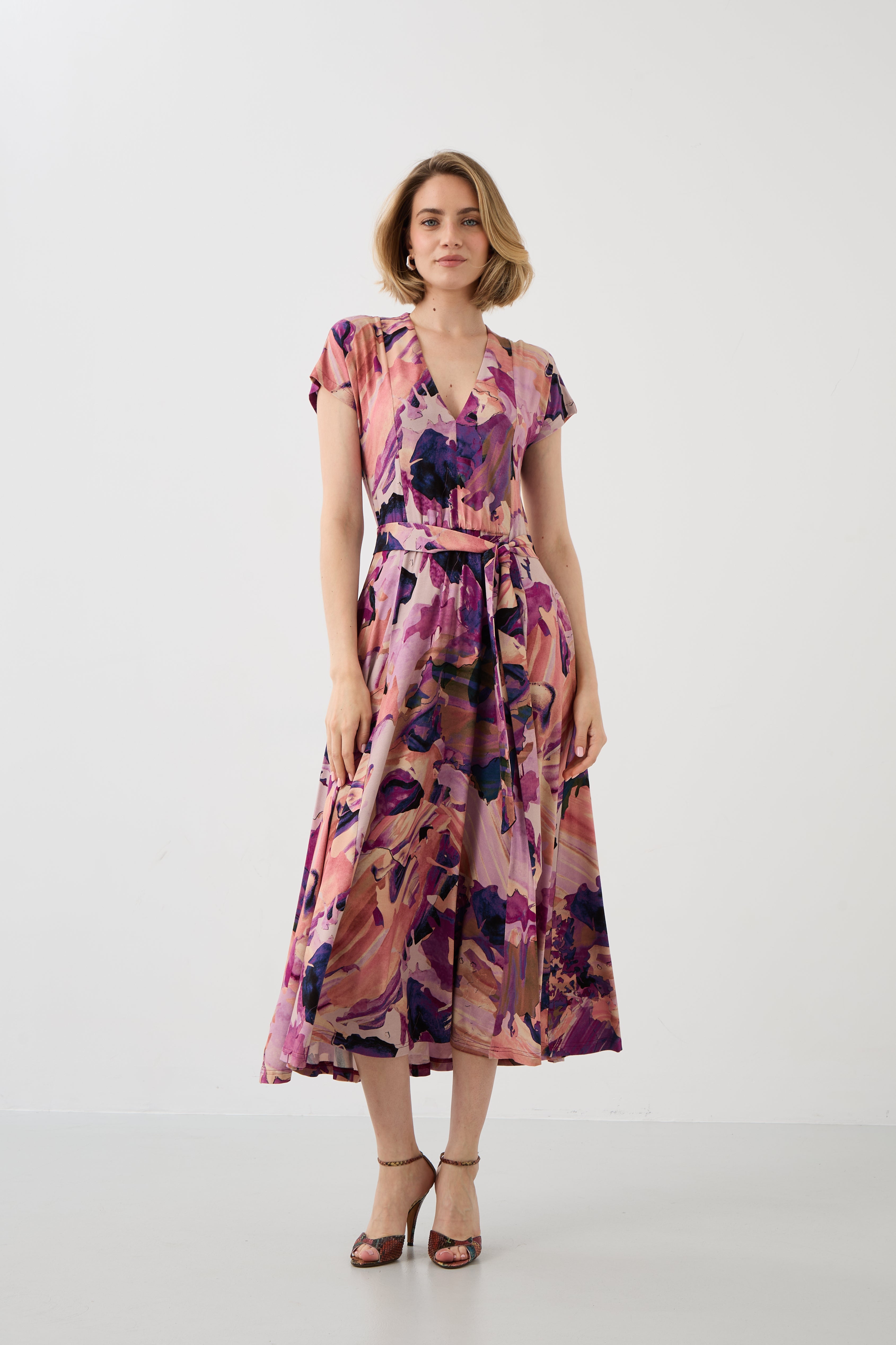 Dress TUSCANY Dreamworld pink & mauve print