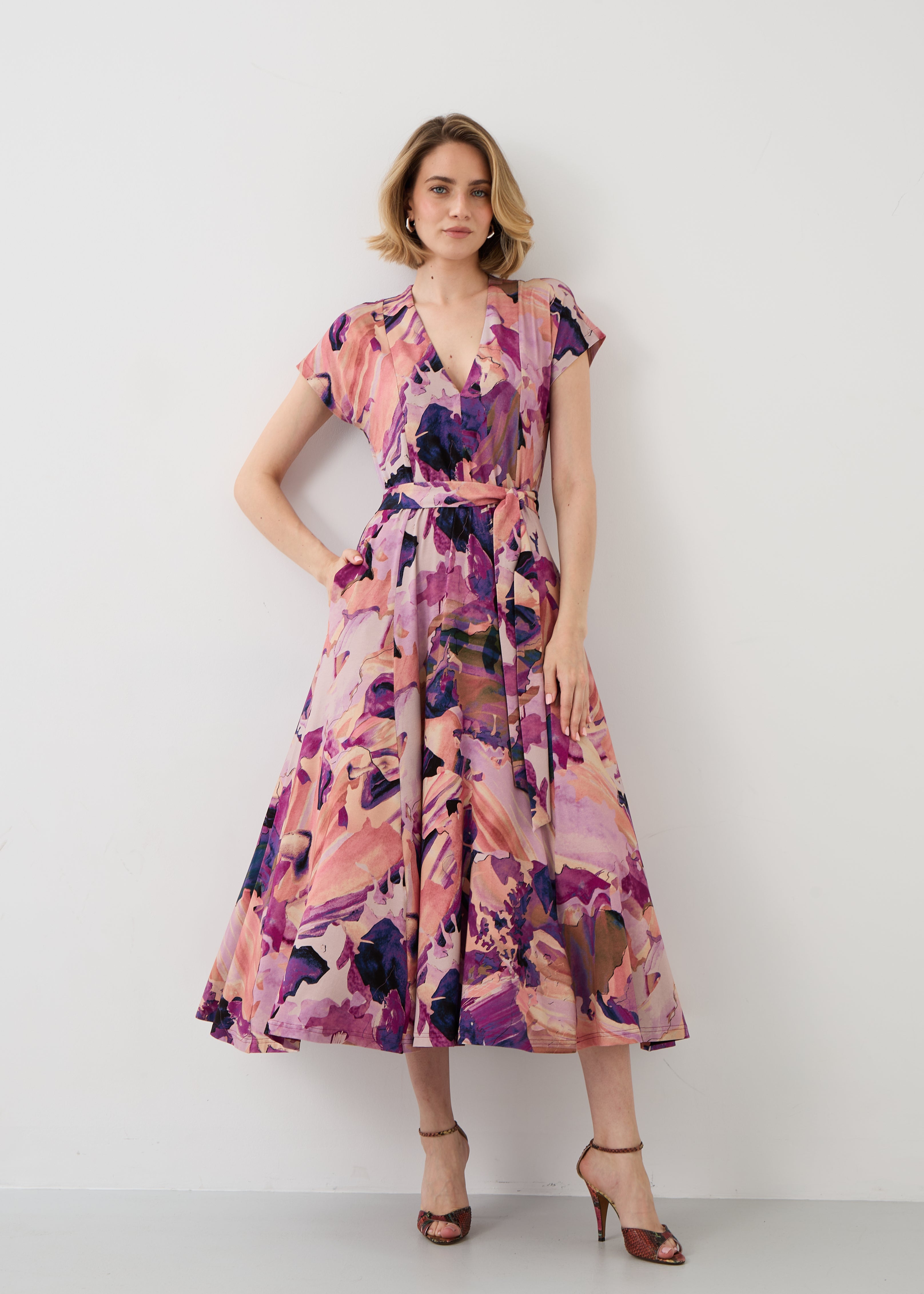 Dress TUSCANY Dreamworld pink & mauve print