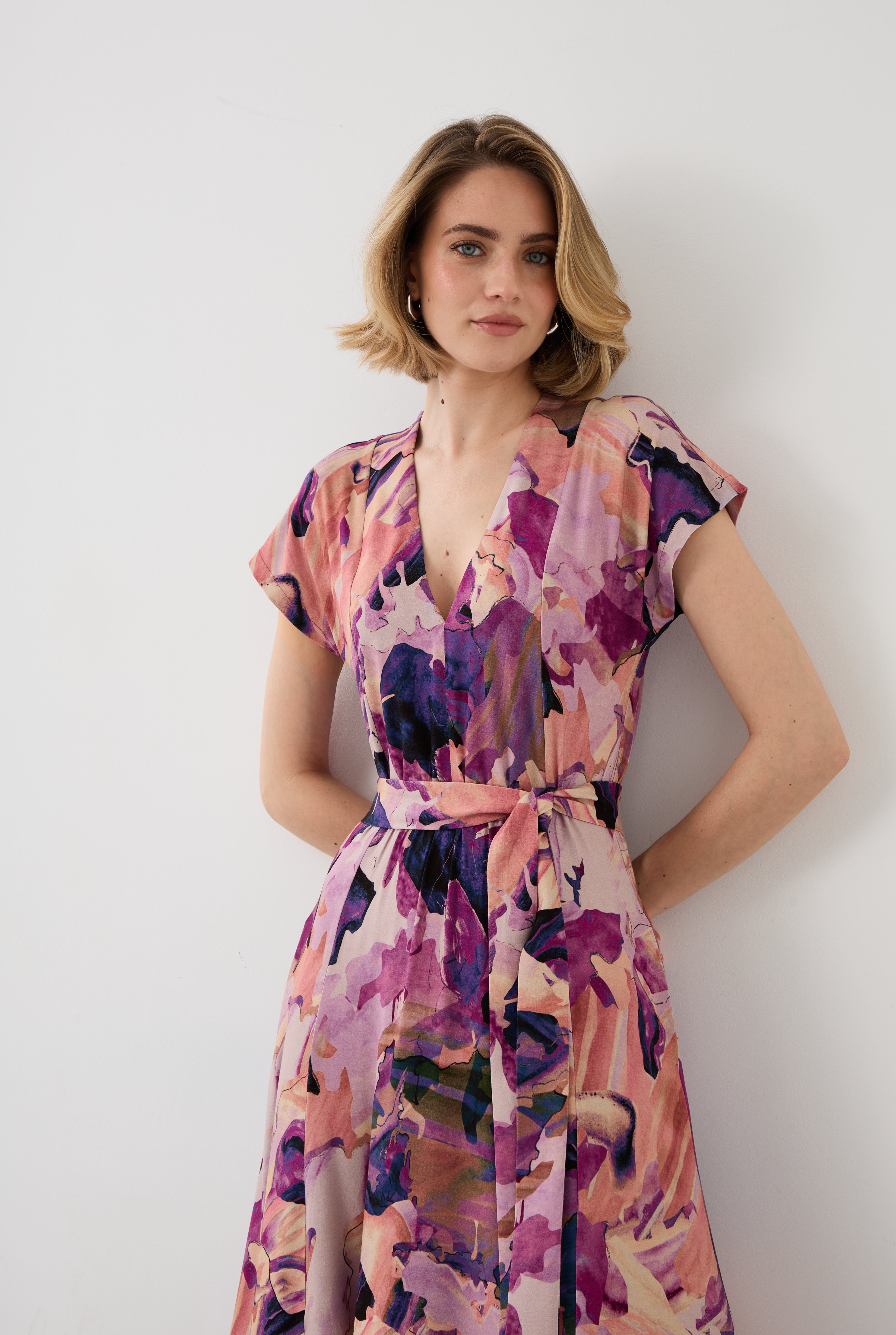 Dress TUSCANY Dreamworld pink & mauve print