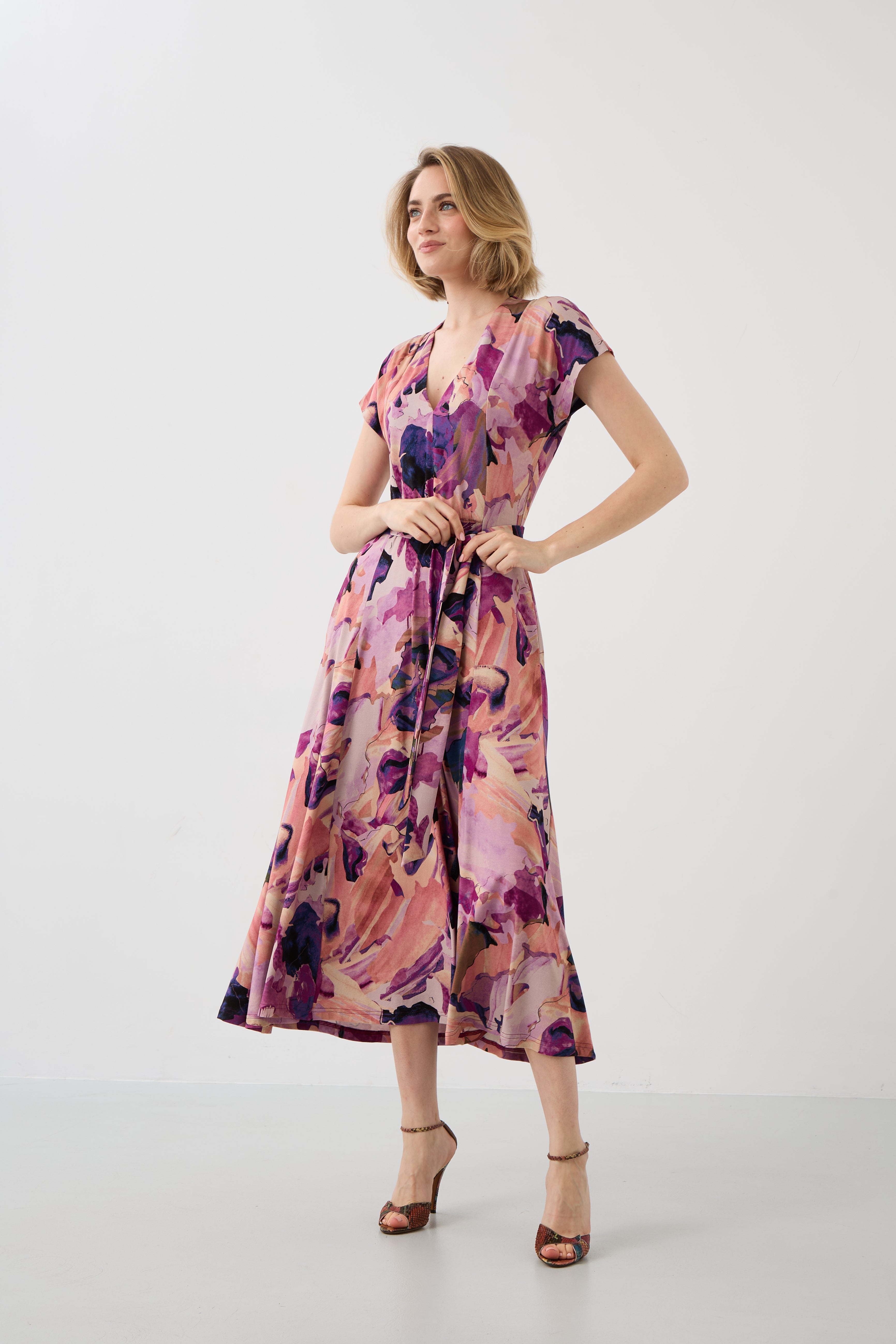 Dress TUSCANY Dreamworld pink & mauve print