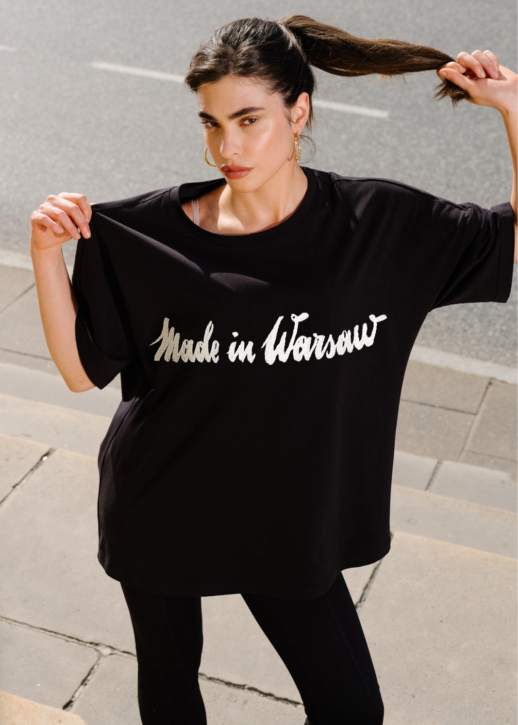 T-shirt MY TIME black Swanski Studio embroidery